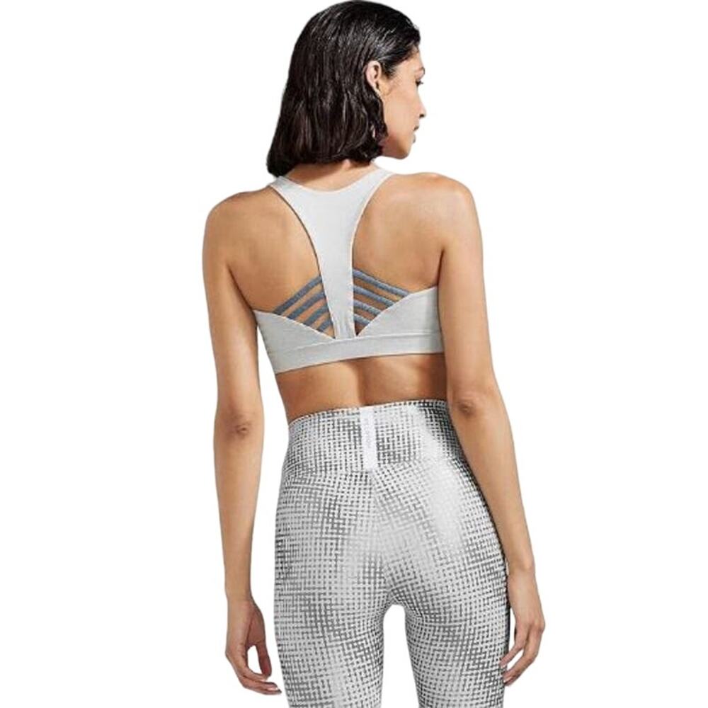 New Peloton Light Heathered Gray Strappy Sports Bra Size Small - Picture 2 of 5